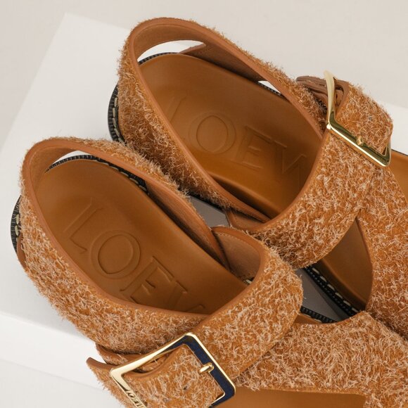 Loewe 70mm ‘Ease’ Platform Sandals, Brushed Suede, Tan, EU 38 - Picture 6 of 11